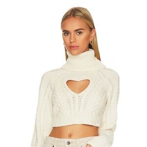 For Love And Lemons Cream Turtleneck Sweater